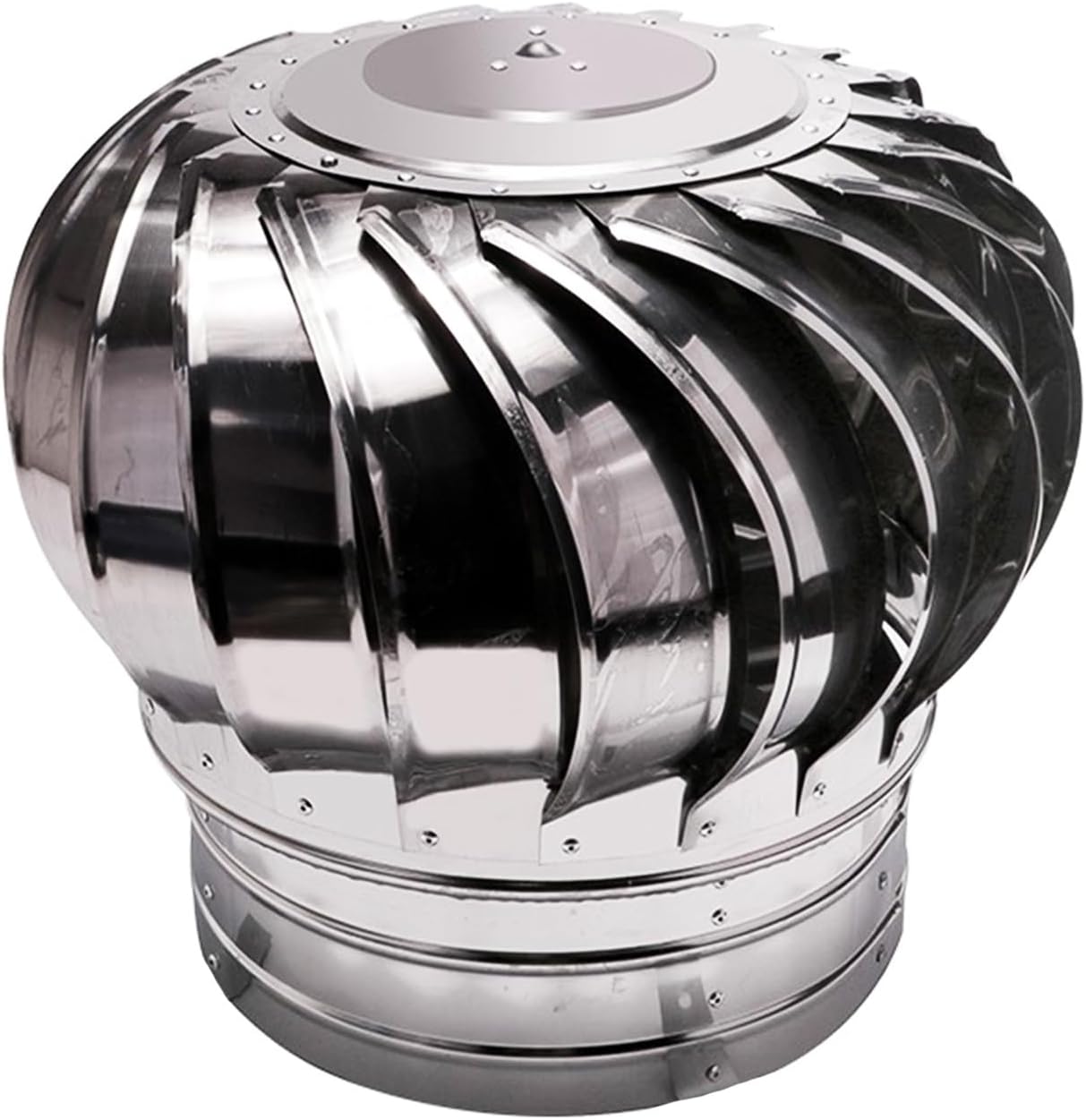Galvanized Turbines, Roof Ventilator, Stainless Steel Exhaust Cap, Wind Turbines Air Vents, Internally Braced Wind Turbine, DIY Easy Vent Hookup Kit, Easy Connecting, For Ventilation And Exhaus )