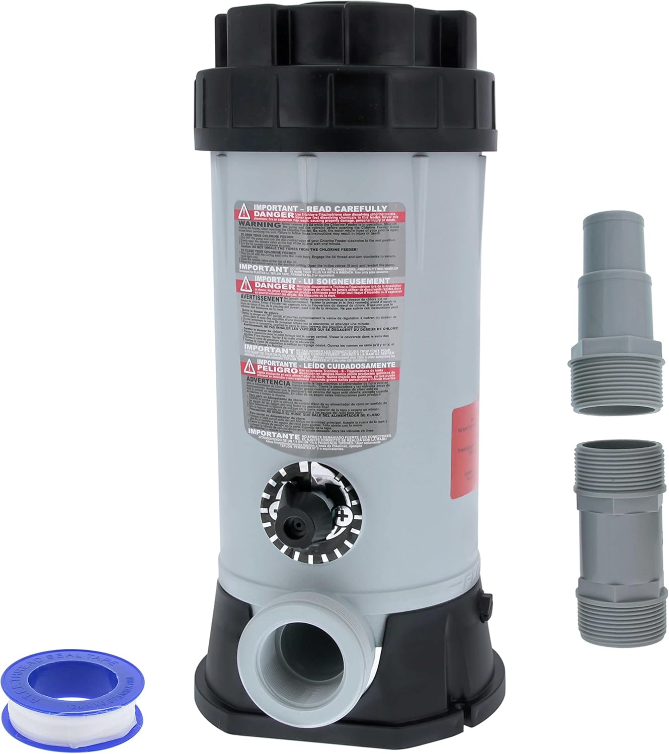 U.S. Pool Supply Professional in-Line Pool Automatic Chlorine Feeder, CL-220-9 lb Chemical Capacity, Compatible with Hayward Off-Line Chlorinator - Above Ground Swimming Pools, Easy Installation