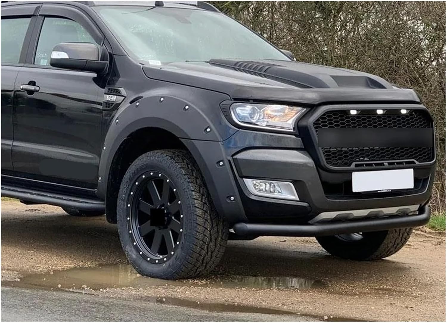 Abs Fender Flare Pocket Styles Wheel Arch Matte Black Compatible For Ford Ranger T7 2015-2017 Other Exterior Accessories