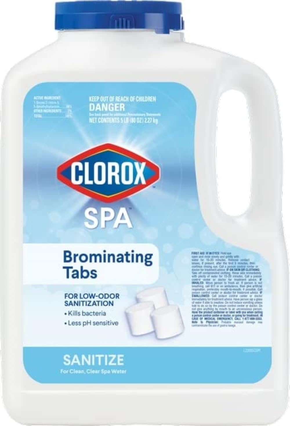 Clorox® Pool&Spa™ Spa Bromine Tablets, For Low-Odor Sanitization, Restores Water Clarity, Fast-Dissolving, 5LB (Pack of 1)