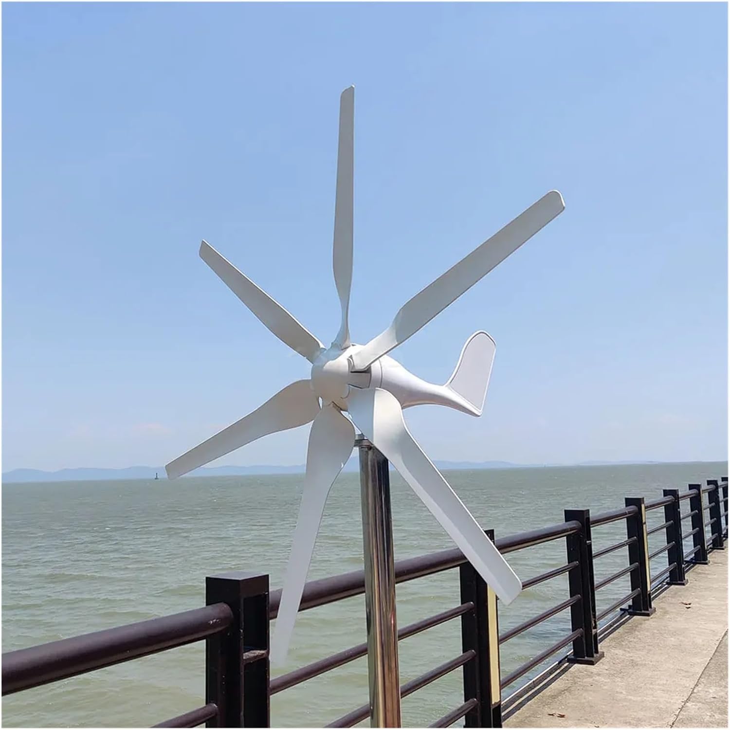 Wind Turbine Generator 800W 6 Blades 12V 24V 24V High Efficient for Home Yacht Farm Street Lamps Use Low Starting Speed for Home(with PWM Controller,48V)