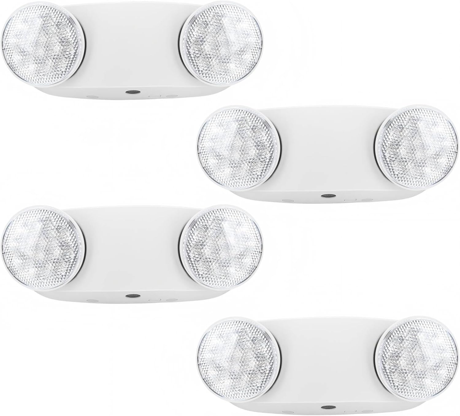 RMC LED Emergency Lights with Battery Backup, Two Head Adjustable Commercial Emergency Lighting, AC120-277V, Hardwired Emergency Exit Light Fixtures for Home and Business, ETL Listed, 4 Pack