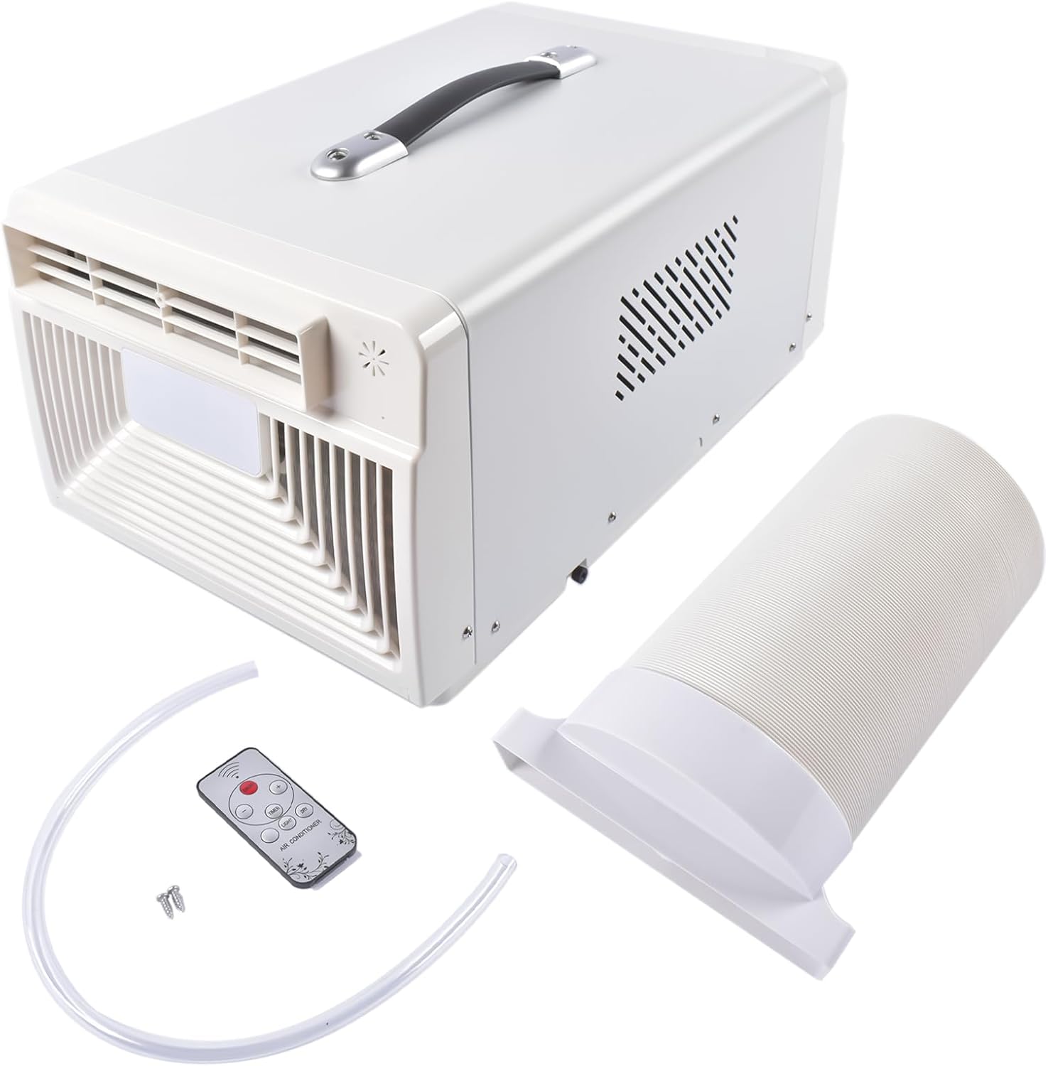 110V Portable Air Conditioner Portable AC Unit 650W Cooling for Tent Camping RV Truck Van Life Home, White Mustrod