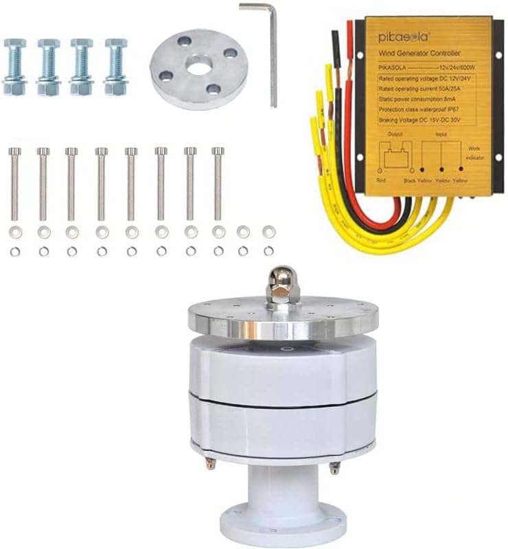 12000W 12V/24V 5 Blade Wind Vertical Axis Generator 3 Phase AC Permanent Magnet Wind Generator Kit with Controller