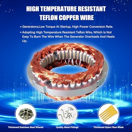 800W Wind Turbine Generator Kit - 12V/24V/48V with MPPT Controller, 5 Yellow Blades, Pure Copper Core, Ideal for Outdoor Power Generation, Efficient Windmill System