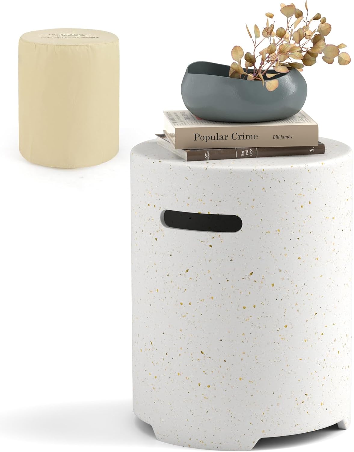 Happygrill Propane Tank Cover Table, Terrazzo Portable 16