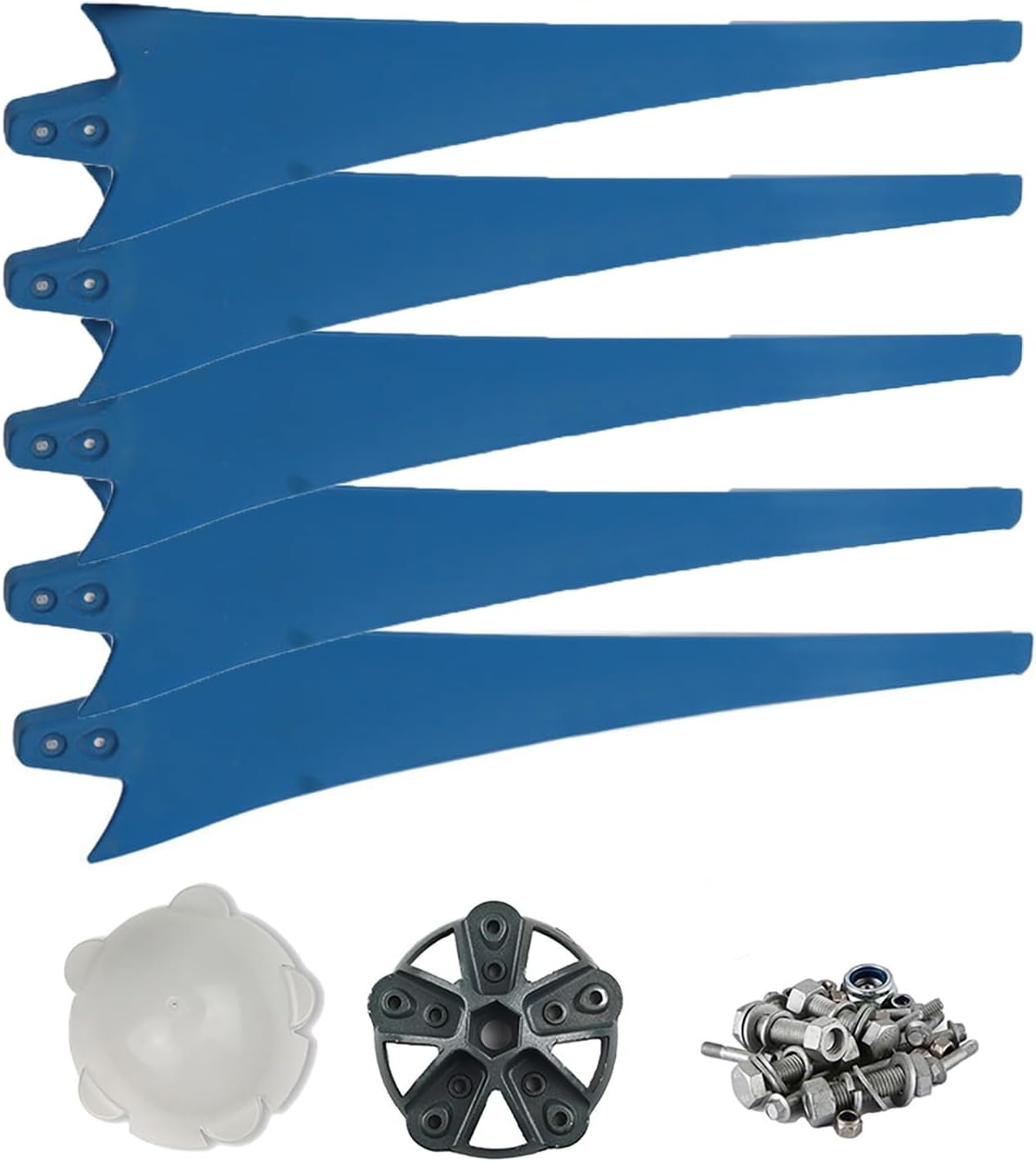 5 Pack 600mm Wind Turbine Blades with Hub and Cover, Horizontal Windmill Generator Kit, DIY Wind Turbine Accessories for Car Power Inverter System