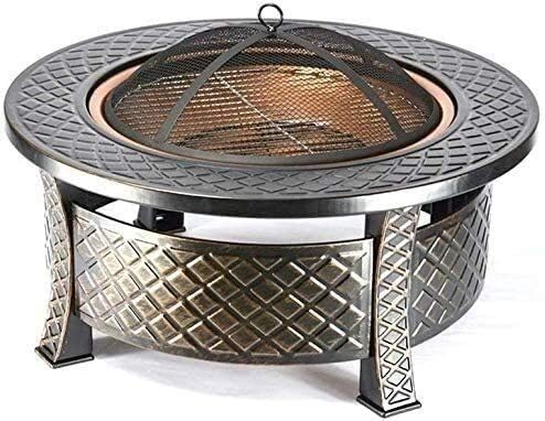 Outdoor Fire Pit Fire Pit Bonfire Wood Burning Patio Coal Grill Firepit for Outside Grill Charcoal Smokeless Grill with Spark Screen Poker
