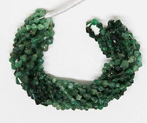 13 inch natural beads strand of 3-4mm faceted fancy emerald gemstone beads for DIY jewelry - necklace, bracelet, earring, ring.