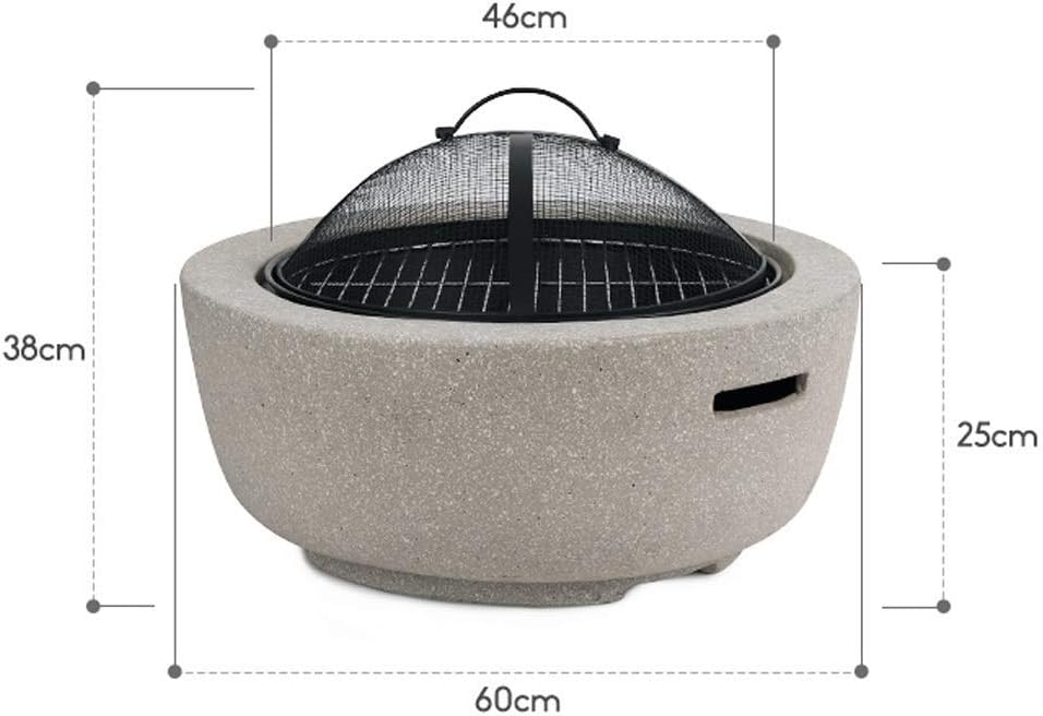 Fire pits Outdoor Fire Pit - Large Bonfire Wood Burning Patio & Backyard Firepit for Outside with Spark Screen, Poker, and Round Fireplace Cover Fire Pit