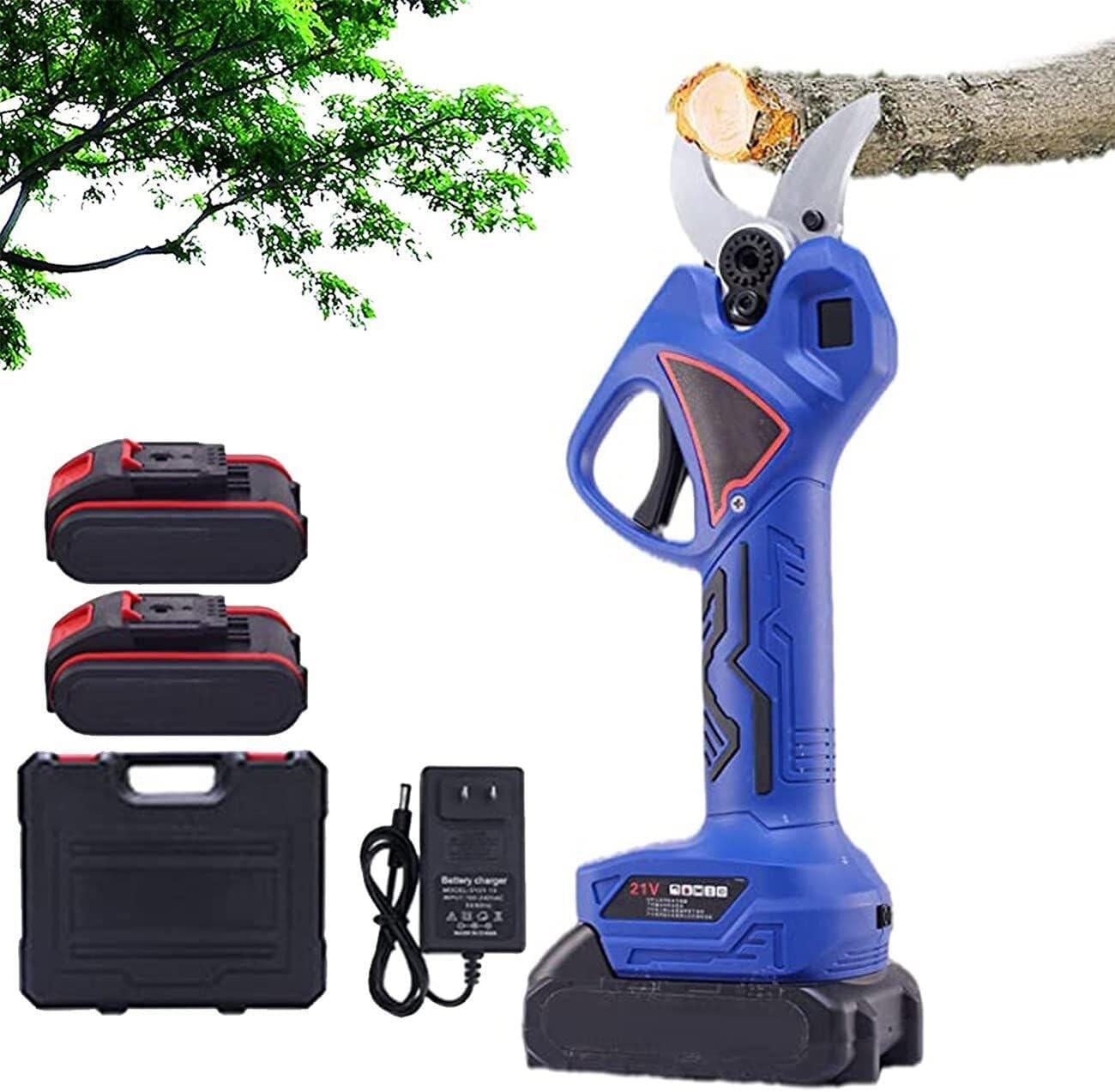 Cordless Electric Pruning Shears Kit, 40mm Cutting Diameter, Rechargeable Lithium Battery, for Orchard, Bush, and Branches