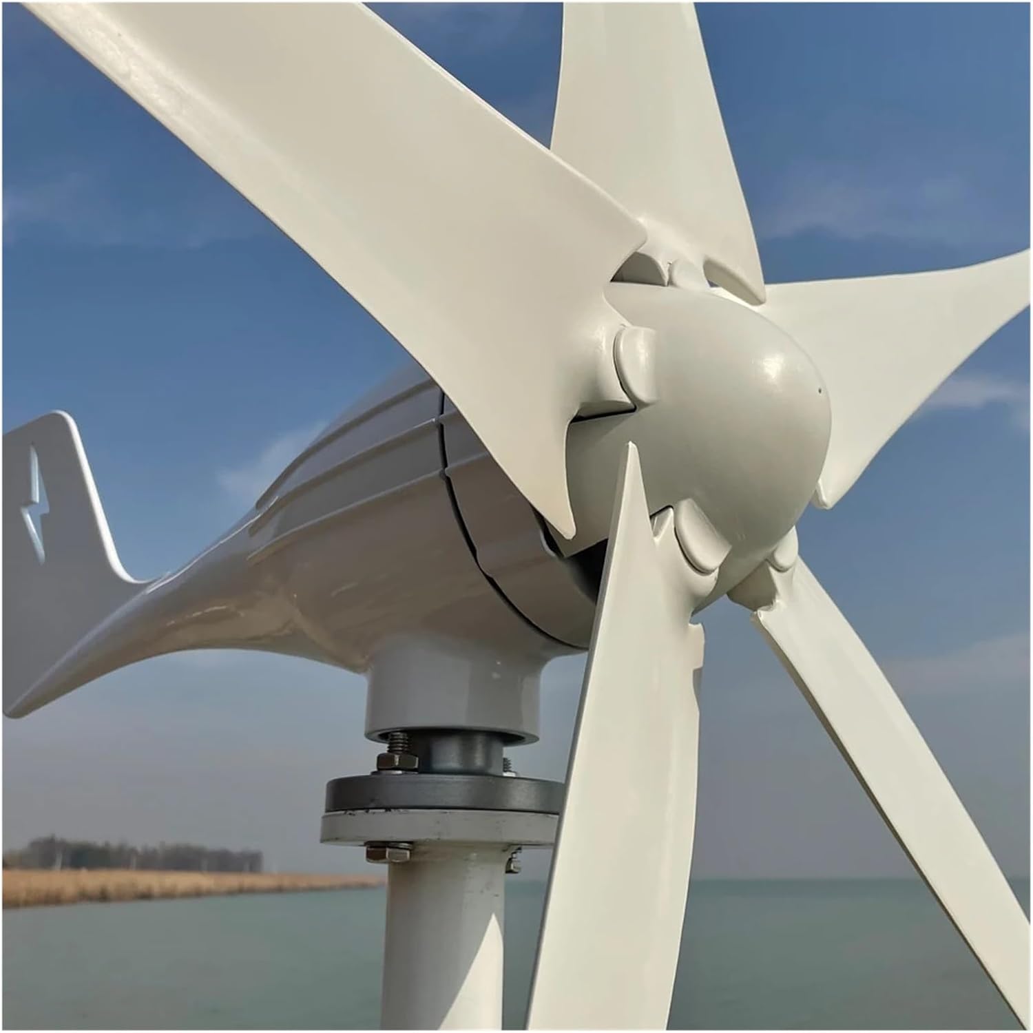 5000W Horizontal Wind Turbine Generator 5 Blades 48V 24V with MPPT Charger Controller Off Grid System for Home Use Low Starting Speed for Home(with Mppt Controller,48V)