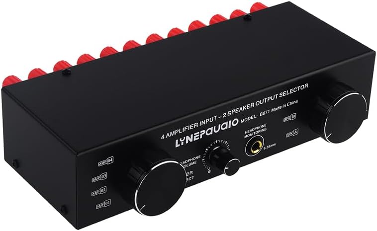 Amplifier Speaker Selector Switch Switcher 4 Input 2 Output or 2 in 4 Out Power Amplifier Speaker Selector Switcher 300W Per Channel Speaker Switch Dispenser