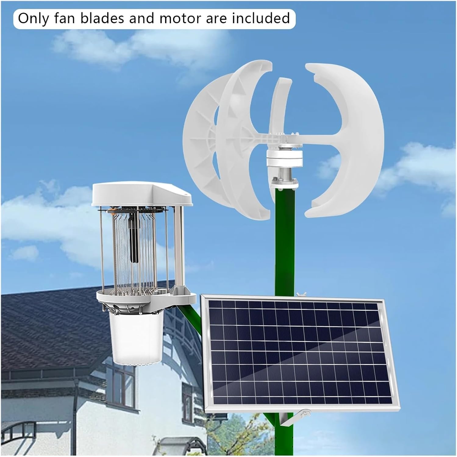 5 Blades 24V 600W Wind Turbine Generator Lantern Vertical Axis Wind Turbine Windmill for Family with Controller for Home, Farm, RVs, Boats
