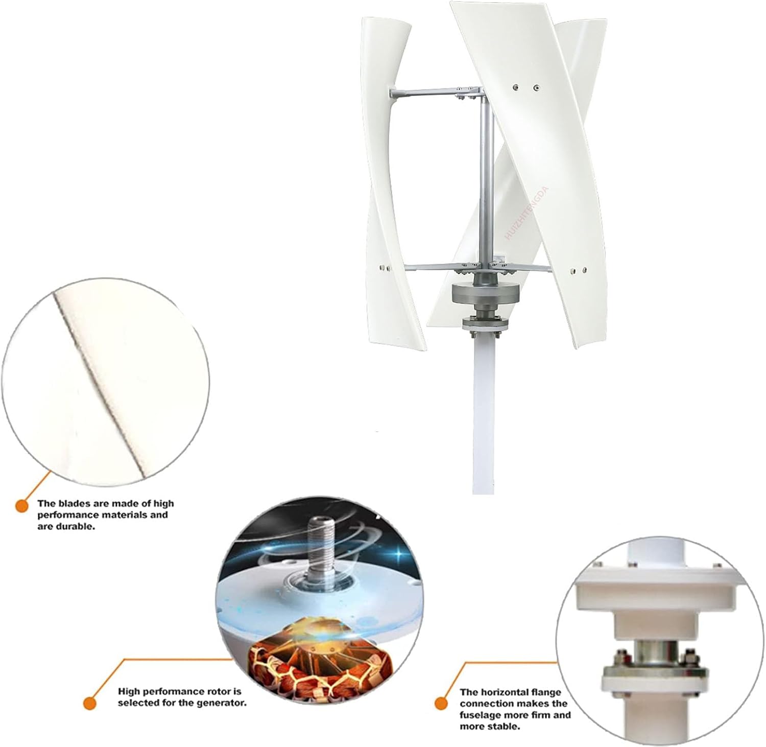 4000W Vertical Wind Turbine Generator,12V 24V 48V Vertical 3 Blades Low Noise Wind Turbine Generator W/Controller for Wind Power, Solar Energy, and Batteries