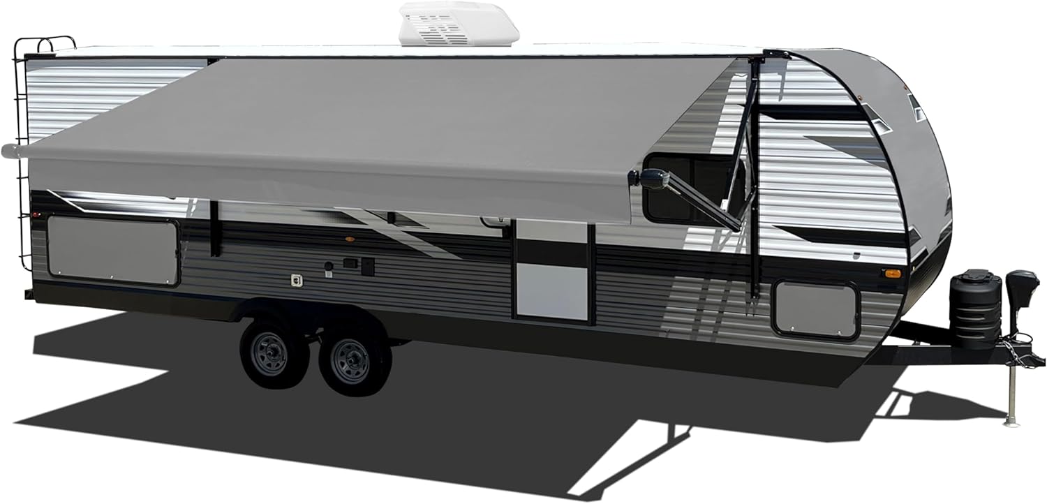 Velarium 19' RV Boxed Vinyl Canopy, Gray – Heavy-Duty 13.5oz 3-Ply Material, Cold & Crack-Resistant RV Awning, All-Purpose Outdoor Canopy for RVs, Trailers, and Motorhomes (Fabric Size 18' 2