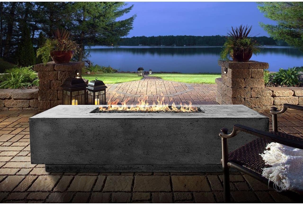 Prism Hardscapes Tavola 8 Fire Table in Pewter - NG