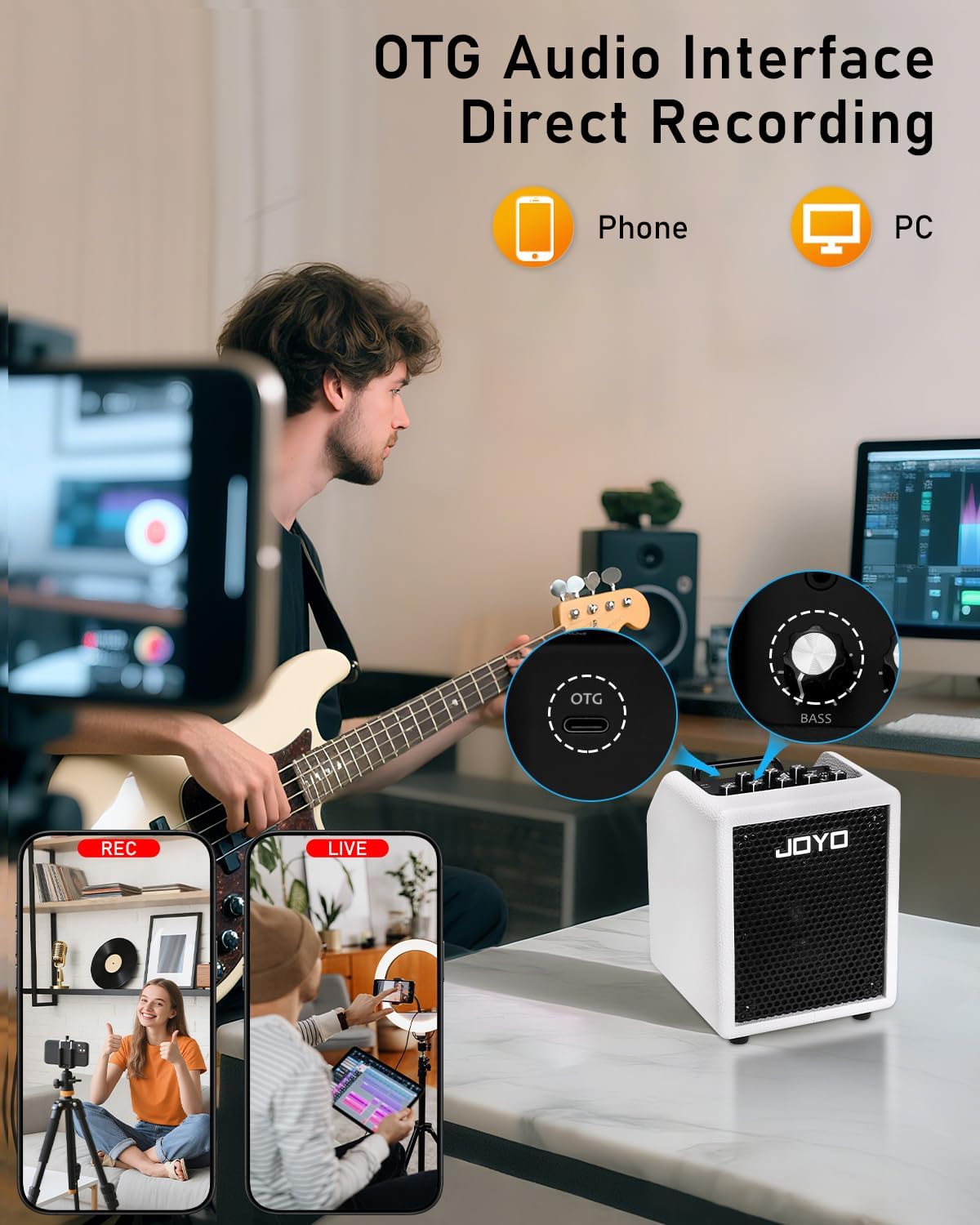 JOYO 30W Bass Combo Amplifier Portable Amp 4