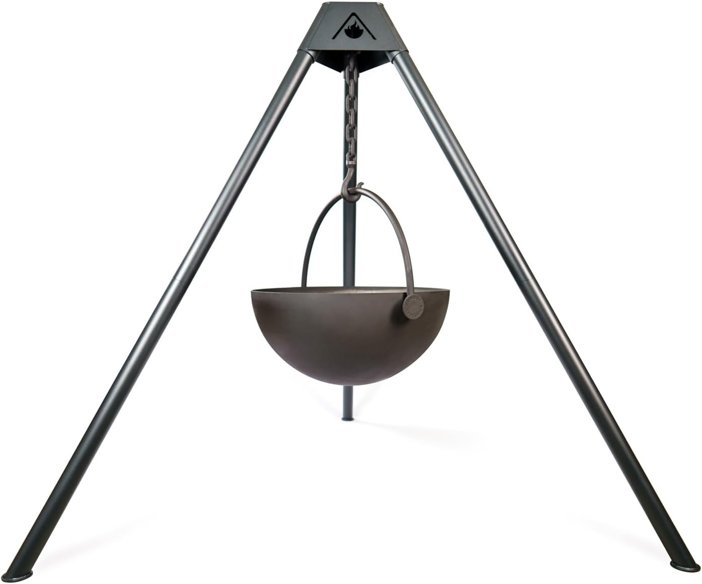 Cowboy Cauldron The Dude Fire Pit & Grill - Smokeless Fire Pit for Outside with Steel Cauldron, Tripod Legs, and Charcoal Grate - Outdoor Fireplace for Patio, Bonfire, and Cooking