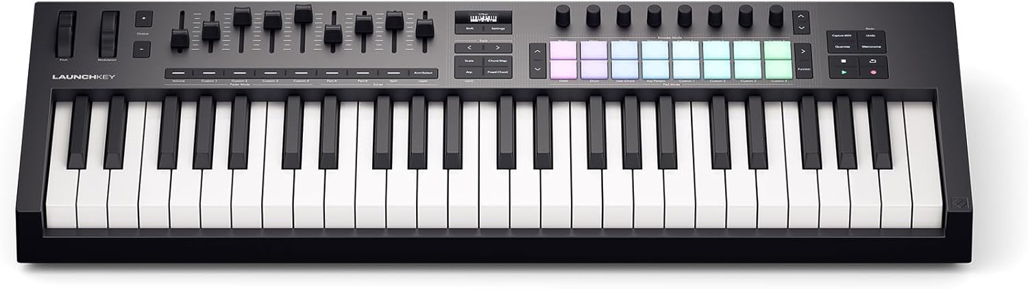 Audiosavings Bundle: Novation LAUNCHKEY 49 MK4 49-Key USB MIDI Ableton Live Keyboard Controller Bundle with Rockville PRO-M50 Studio Headphones w/Detachable Coil Cable & Case+Extra Ear Pad (2 Items)