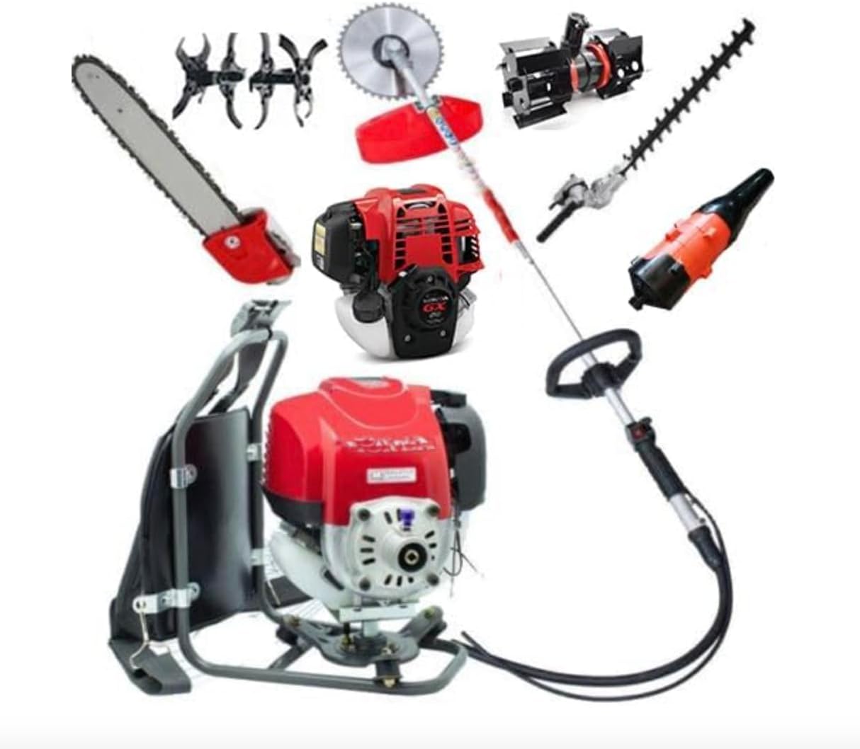GX50 Backpack 4 Strokes Brush Cutter Weed Eater Lawn Mower Hedge Trimmer Pole Saw Leaf Blower Fire Extinguisher Yard Machine