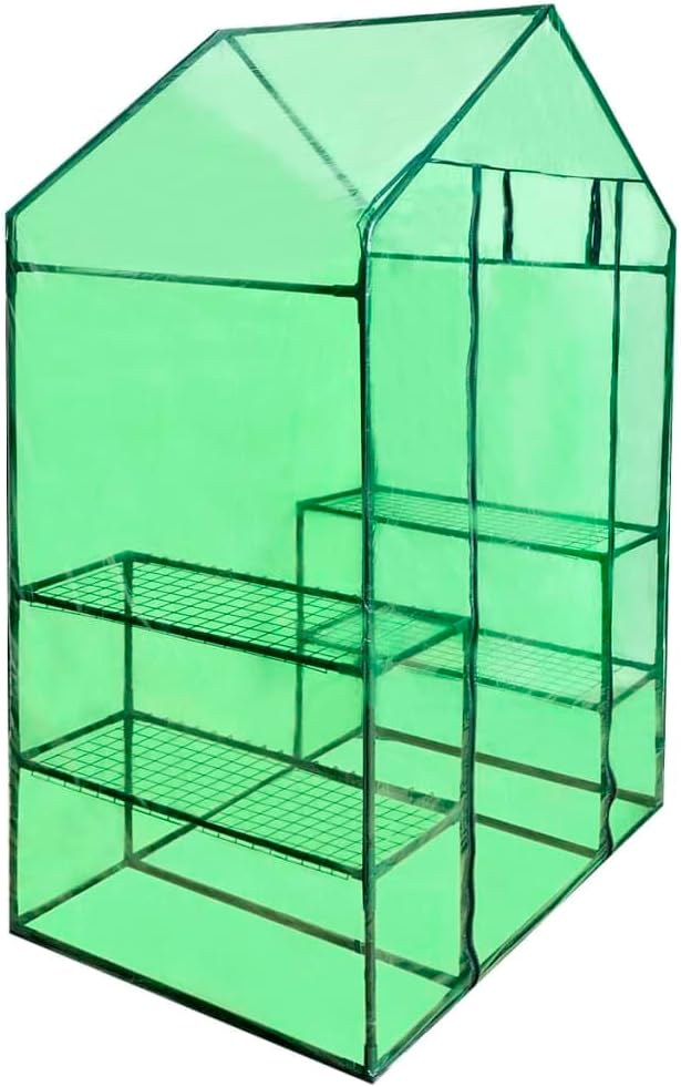 Walk-in Greenhouse with 4 Shelves, Garden Structures
