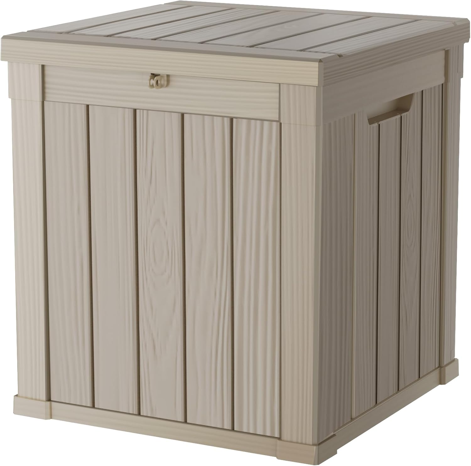 50 Gallon Resin Deck Box, Outdoor Indoor Waterproof Storage Box, Lockable Storage Box With Handle for Patio Furniture - Garden Tools - Swimming Pool Tools & UV Resistant, Grey