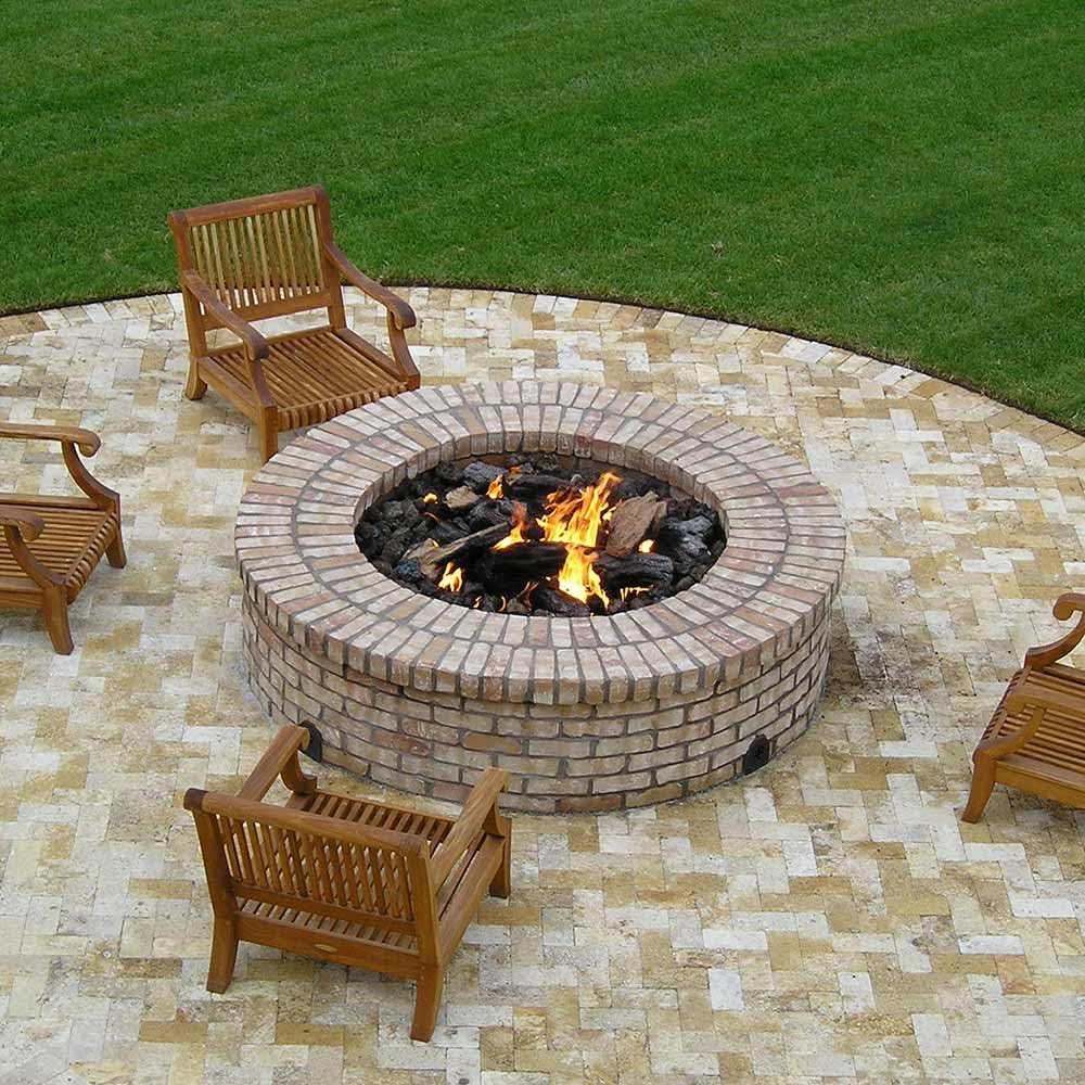 AFG Match Lit Fire Pit Burner Kit (SS-FR-12KIT-PAN-NG-MSCB), Round, 12-Inch Burner, 18-Inch Flat Pan, Propane, Polished Chrome, with Flange, Key, Valve, Flex Line and Fittings