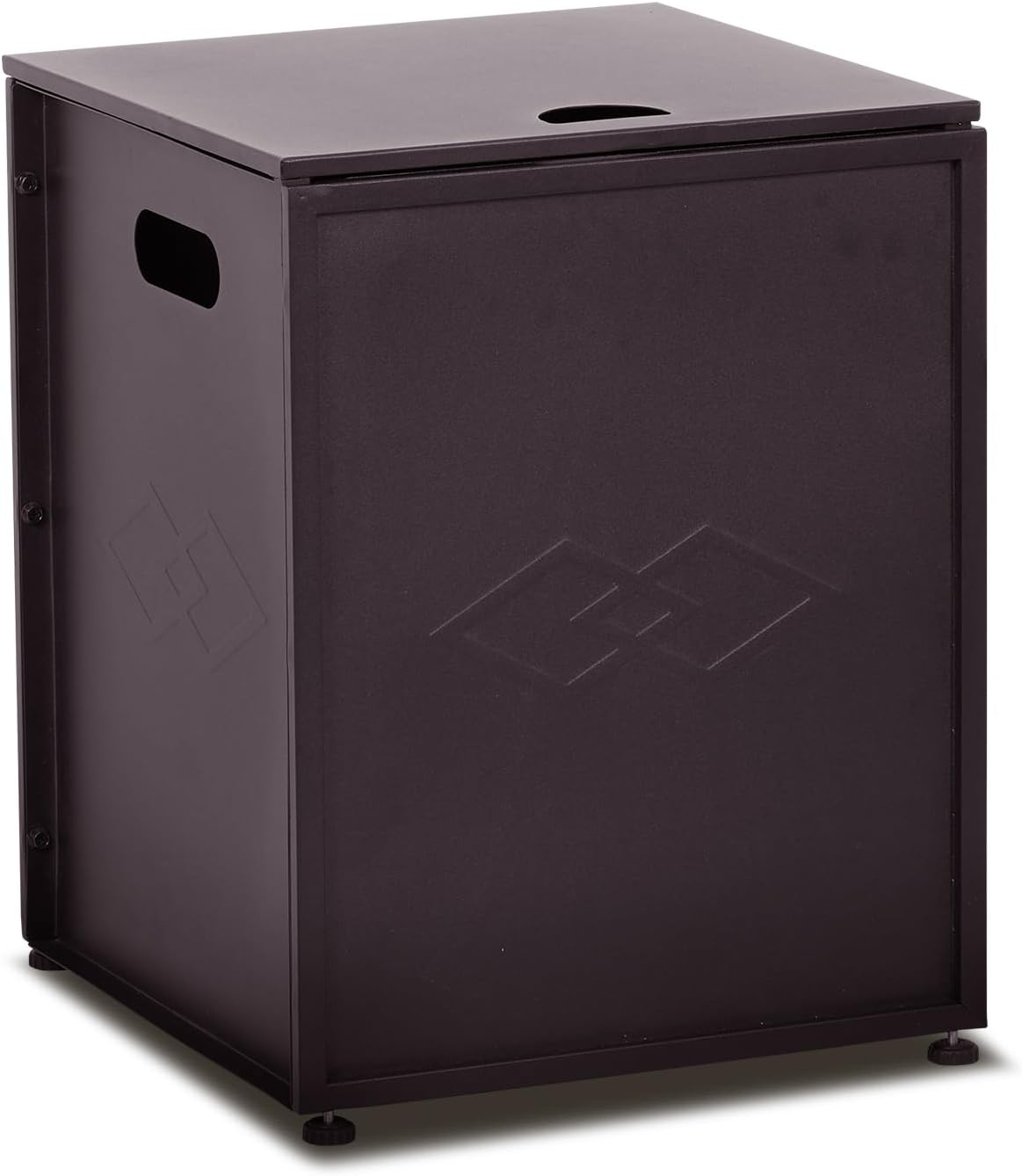 20Lb Propane Tank Cover & Side Table, Portable Brown Enclosure with Handles,Weatherproof Storage Box for Outdoor Gas Fire Pits, Hideaway Design for Patio, Deck, Backyard, Garden, Brown