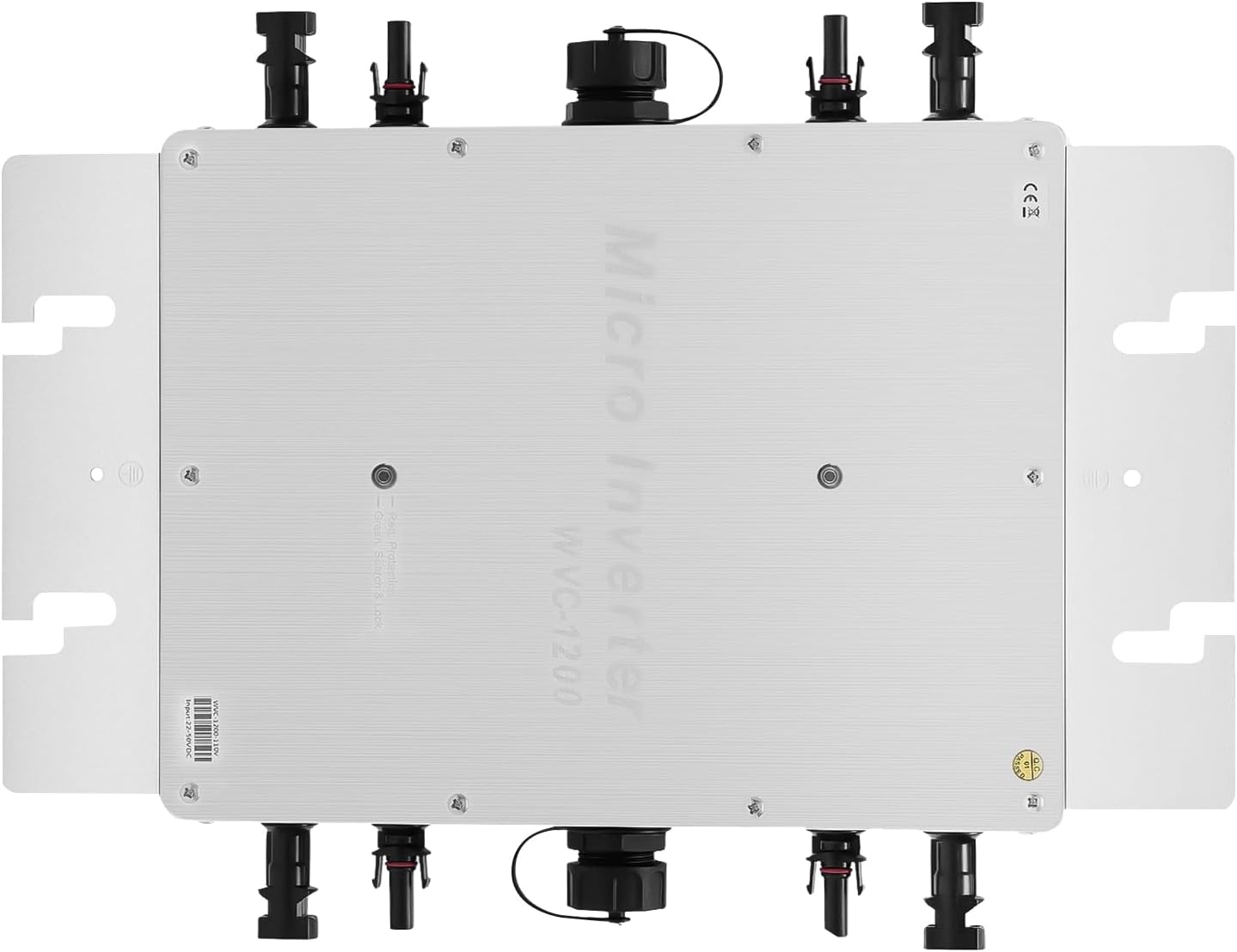 1200W Solar Grid Tie Micro Inverter, 110V IP65 Pure Sine Wave Inverter with 32 bit DSP and LCD Display for 30V 36V Solar Panel (Silver)
