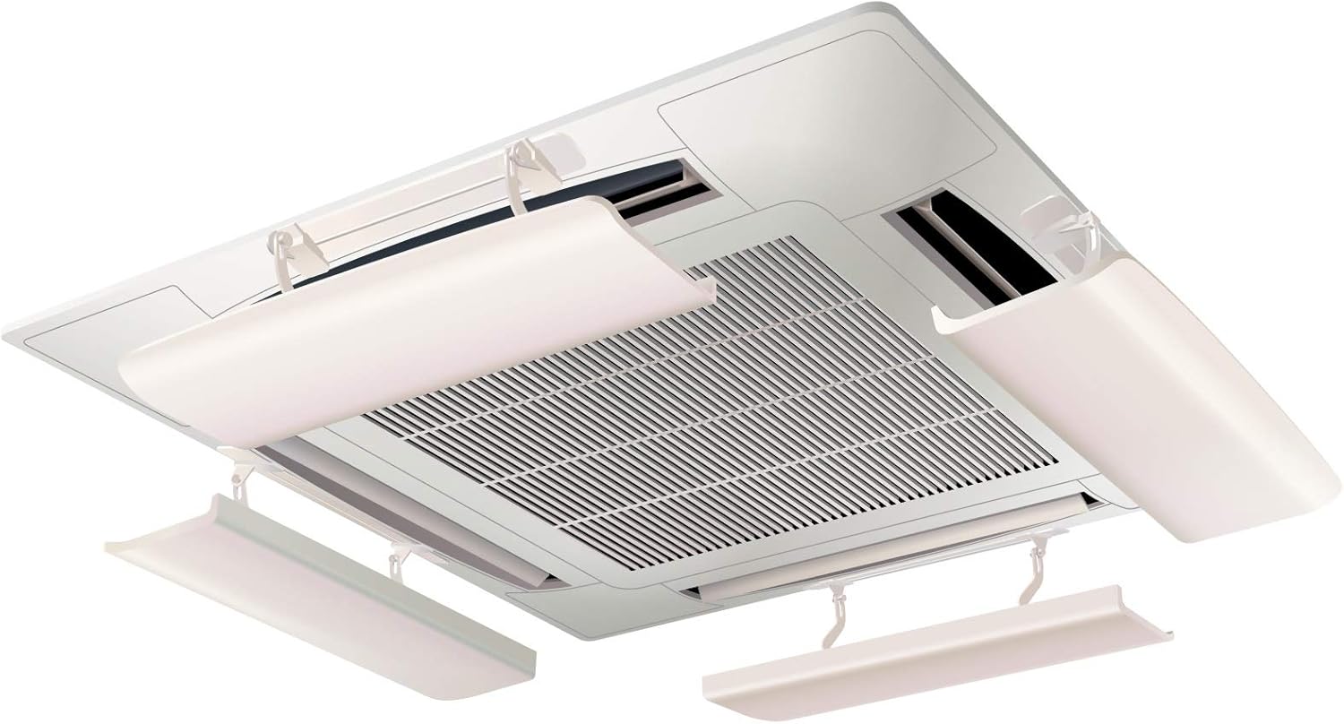 AIR WING Pro, Angle Adjustable Air Conditioner Deflector helps Cooling/Heating Air Circulation, Anti Blast, Wind Baffle and Direction, Anti-Condensation (Ivory, Set of 4)