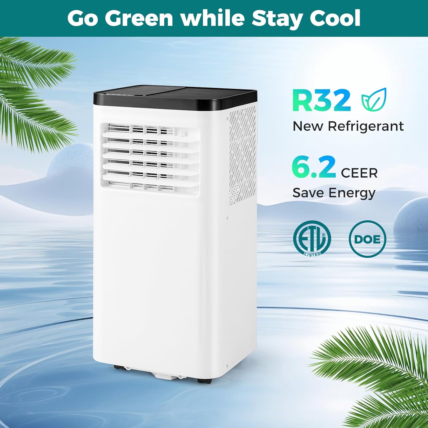 ARLIME 8000 BTU Portable Air Conditioner, 3-in-1 Freestanding Cooling AC Unit with Fan and Dehumidifier, Remote Control, 24H Timer, Sleep Mode and Window Kit, Cools Rooms up to 350 Sq.Ft (8000 BTU)