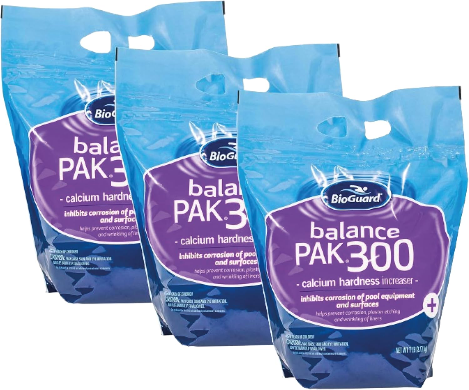 BioGuard Balance Pak 300, 7 lb, Pack of 3, Calcium Hardness Increaser, Quick-Dissolving, Prevent Corrosion of Pool Equipment and Surfaces
