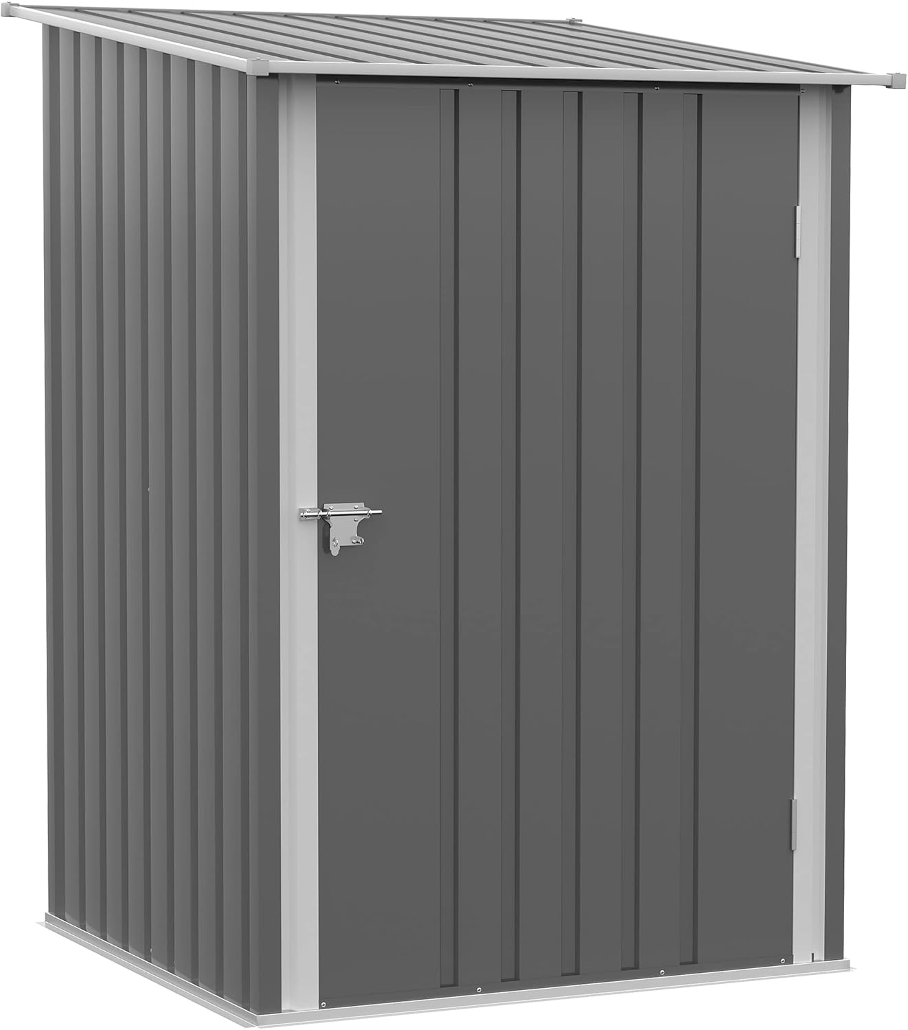 3.3' x 3.4' Galvanized Steel Outdoor Storage Shed - Heavy Duty Tool House, 2 Vents & Lock for Backyard/Patio