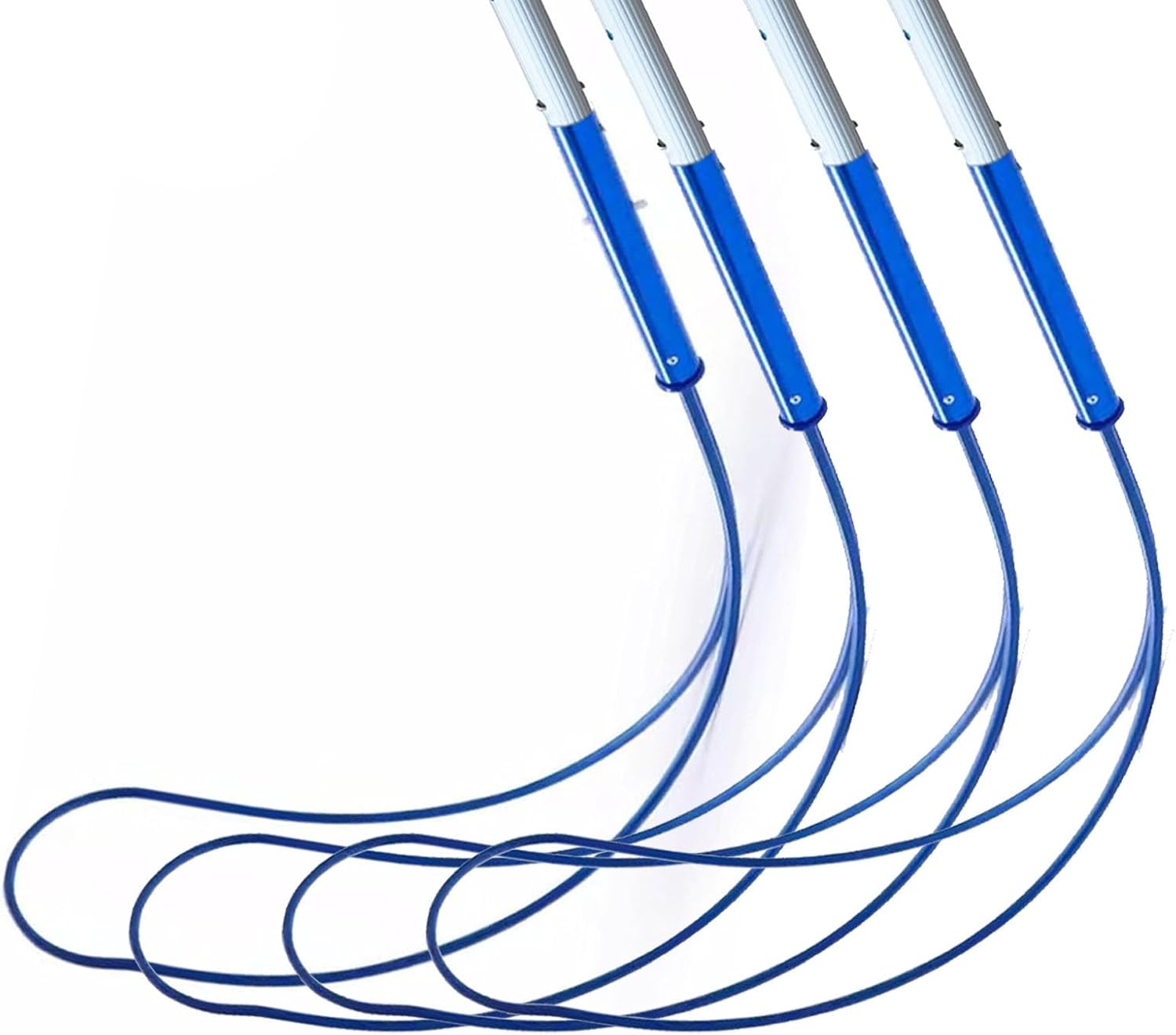 12FT Telescopic Pool Rescue Hook with Pole, Lightweight Water Rescue Rod/Swimming Pool Emergency Life Preserver Rope Hook, for Drowning Swimmers(4 pcs)