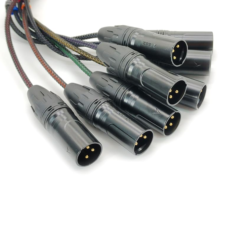 DB25 to XLR Snake Cable, DB25 Male to 8 Channel XLR 3Pin Male Balanced Snake Cable D-Sub Patch Bay Interface Modular Wire 3 Meter/9.84ft