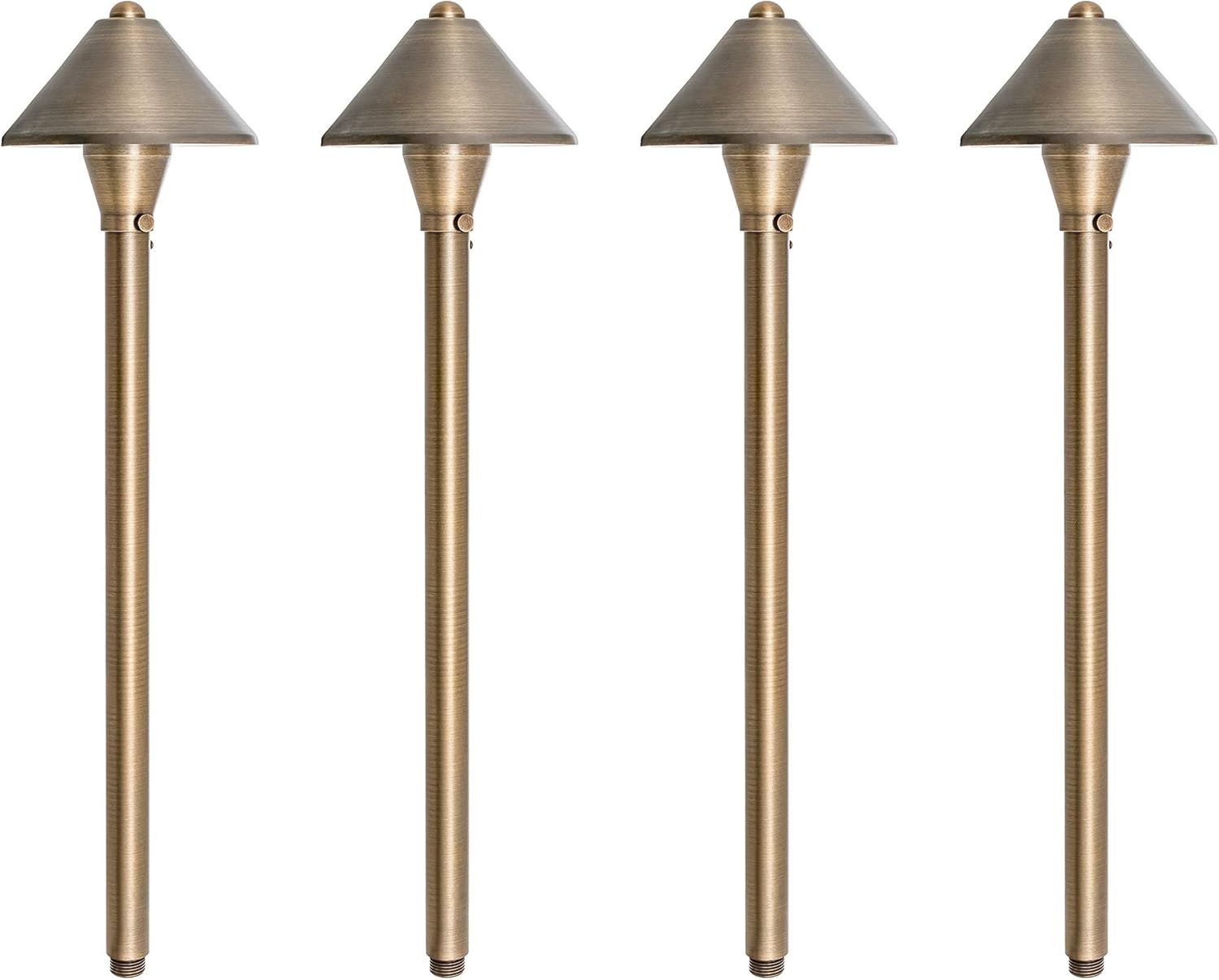 Westgate LED Pathway Lights - 12 Volt LED Mushroom Landscape Lighting - Solid Brass - Dark Bronze Finish - 3 Watts - 3000K - All Accessories Included