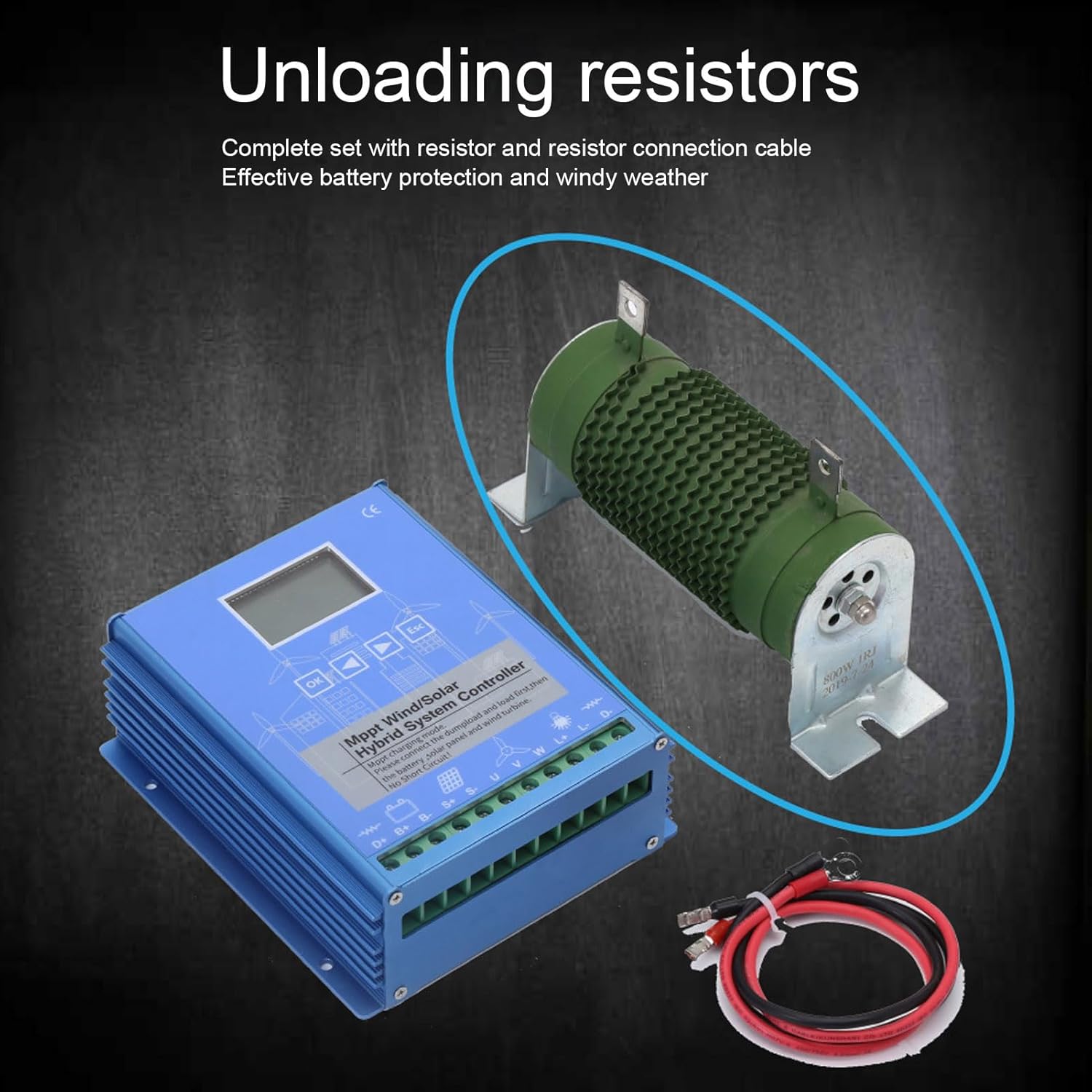 12V 24V Wind Solar Hybrid Controller, MPPT Boost Charging LCD Display Multifunctional Controller with Dual Power Supply for Lithium Battery (GPI-6060)