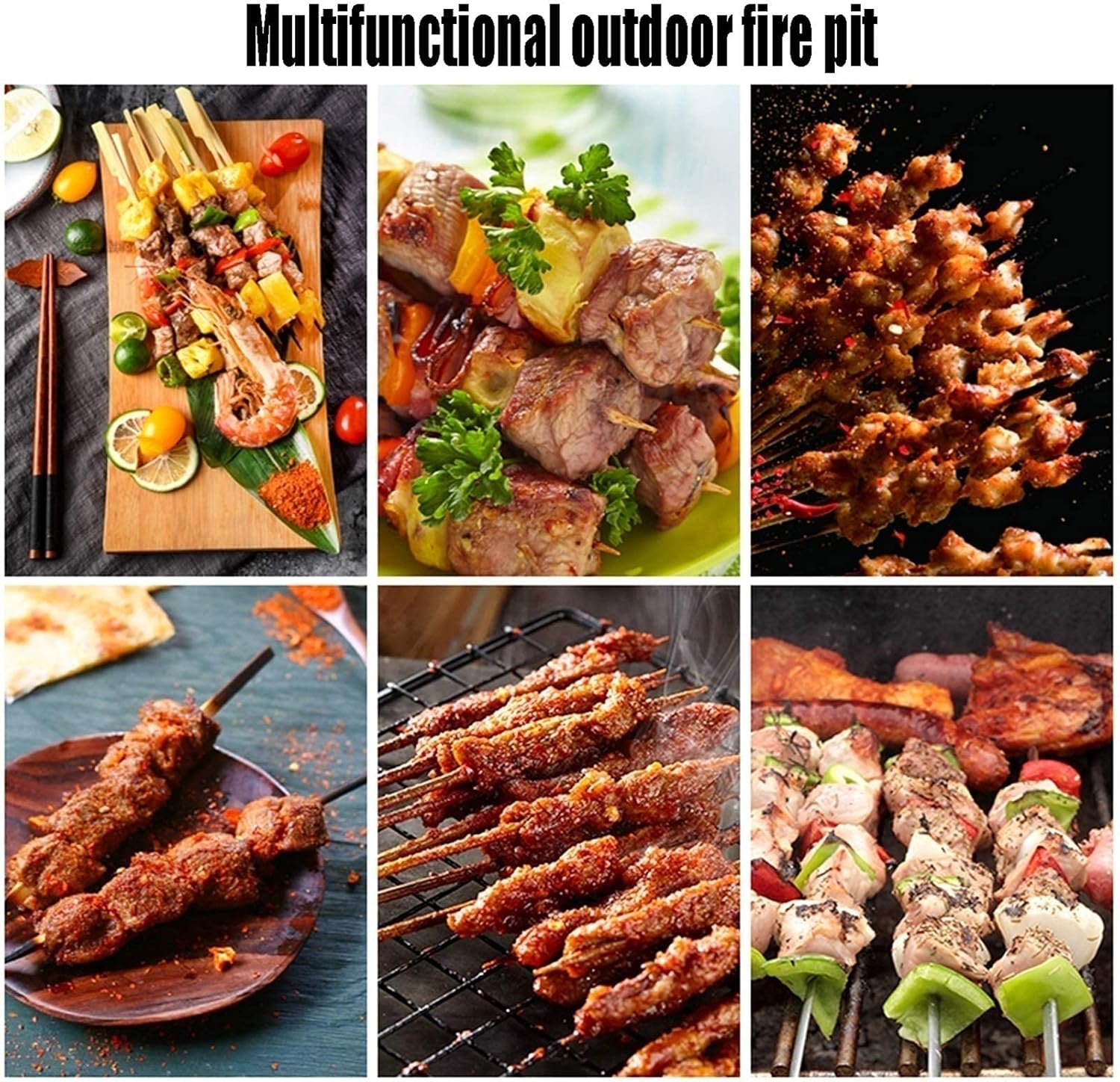 Outdoor Fire Pit Outdoor Wood Fire Pit Grill, Party BBQ with Cooking Grate, Backyard Patio Fire Pit