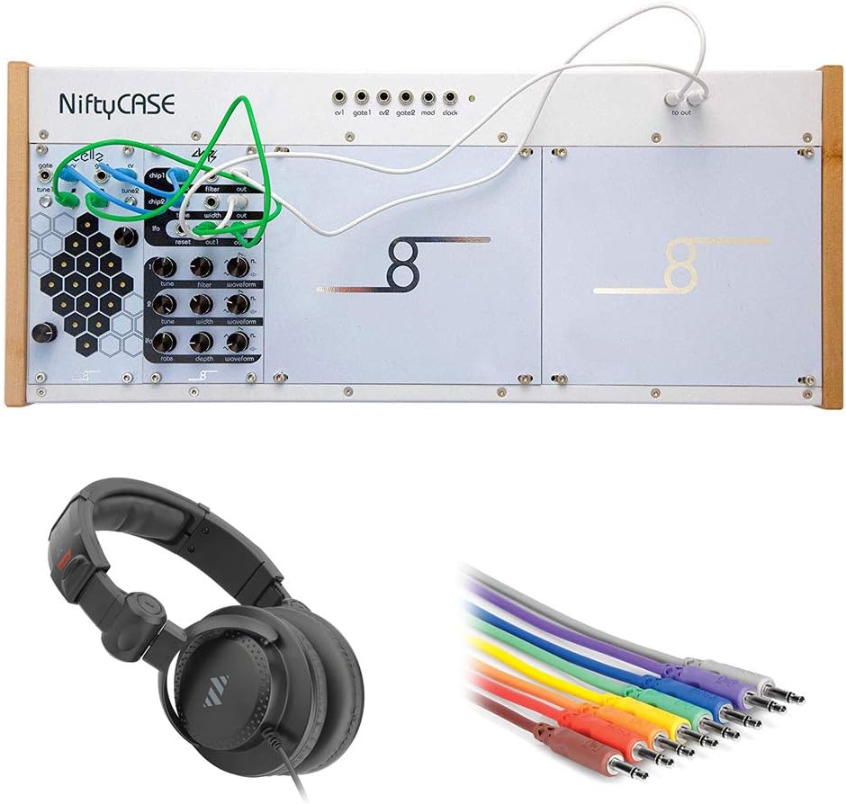 Cre8audio Eurorack Synthesizer Nifty Kit with HPC-A30 Monitor Headphones & 8 Sets Patch Cables TS to Same (3') Bundle