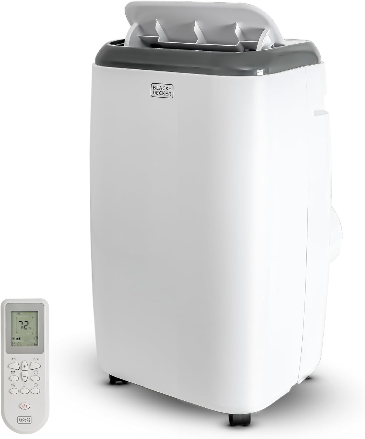 BLACK+DECKER Portable Air Conditioner, 10,000 BTU for Rooms Up To 450 Sq. Ft., Portable AC with Full Function Remote Control & Window Kit, BPT06WTB, White