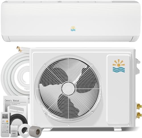 18000 BTU Mini Split Ac/Heating System - 19 SEER2 Mini Split AC Unit with Heat Pump, 230V Energy Efficient Ductless AC Unit Up to 1250 Sq.Ft with Installation Kit