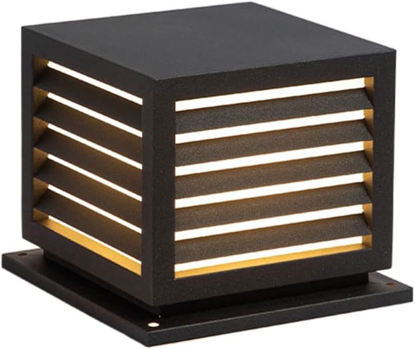 Stainless Steel Square Fence Outdoor Column Lamp with IP54 Waterproof Post Light Fixture Anti-Rust Lamp Posts Outdoor Lighting Fixture, for Fence Deck Garden Patio