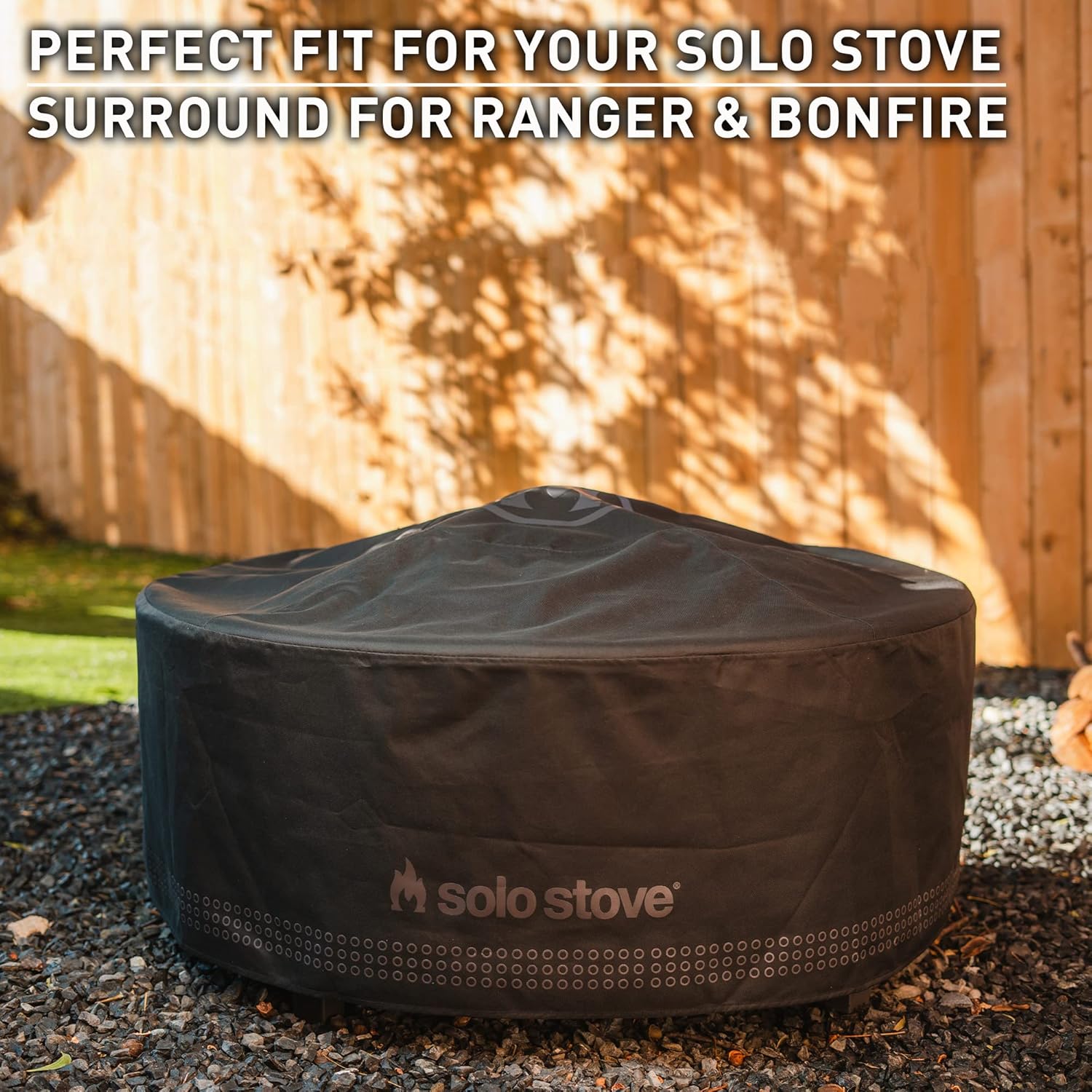 Solo Stove Surround Shelter Small | Protective Cover for Fire Pit Surround Table, Weather-Resistant, Solution Dyed Acrylic/PVC Backing/Aluminum Support Stays, Dims (HxDia): 20.8 x 42.5 in, Black