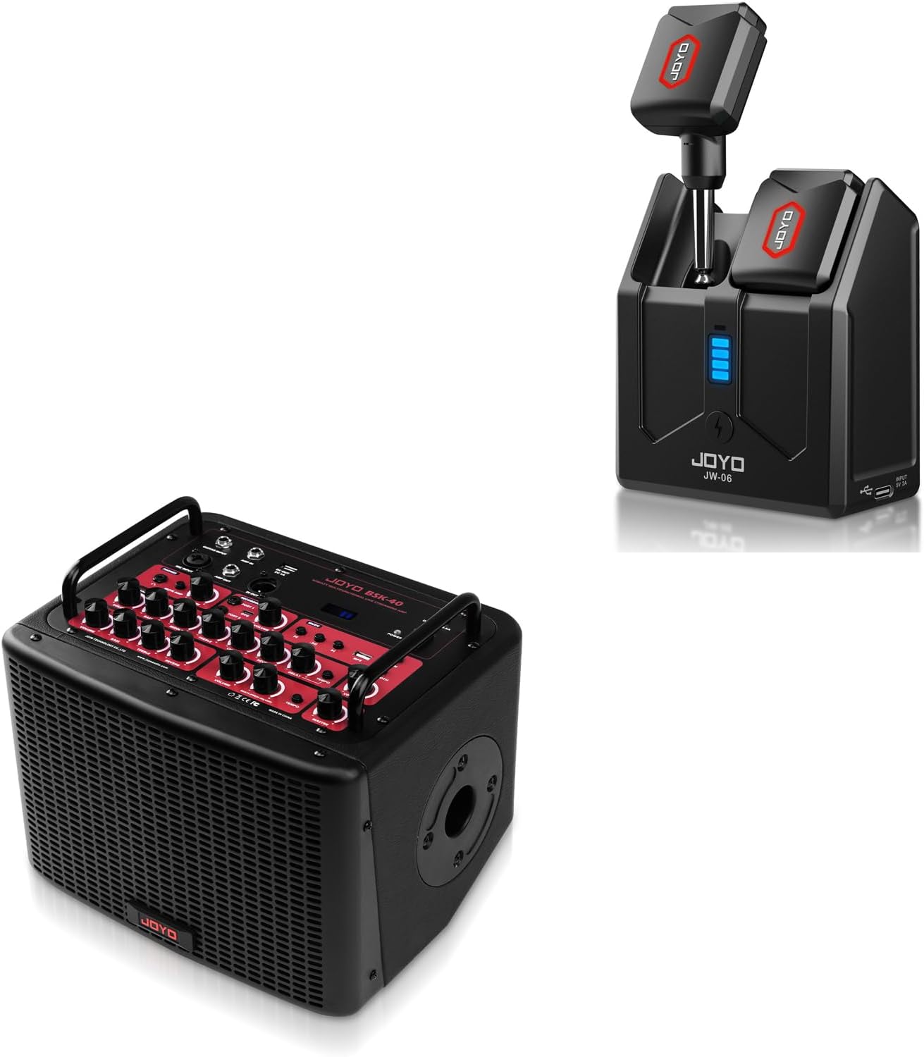 JOYO Wireless Guitar System 5.8GHz (JW-06) Bundles with JOYO 40 Watt Acoustic Combo Amplifier (BSK-40)