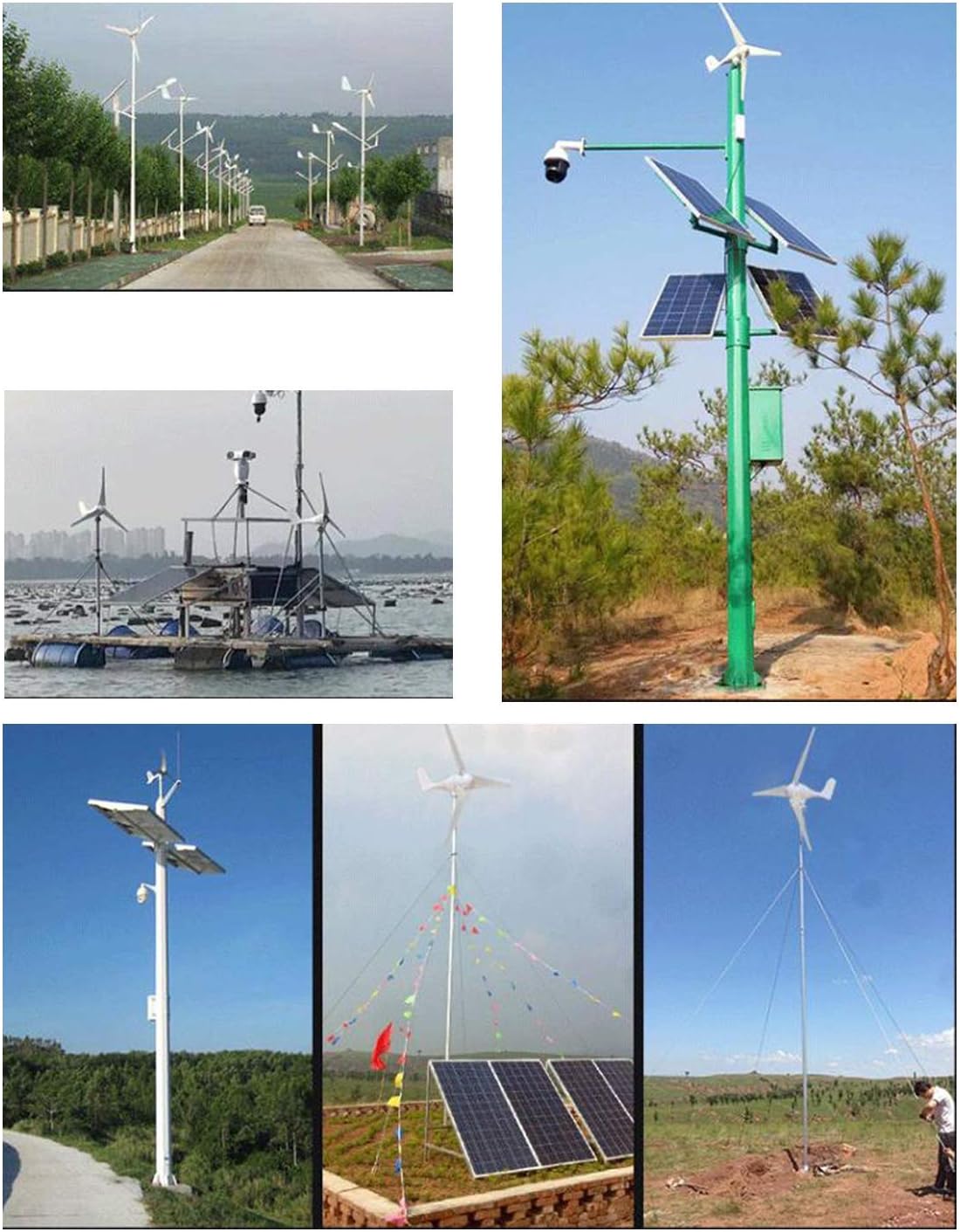 880W Solar & Wind Power Kits Home Off-Grid System for Charging 12V 24V Battery：400W Wind Turbine Generator + 480W Mono Solar Panel + Hybrid Charge Controller+1000W Inverter+Accessory