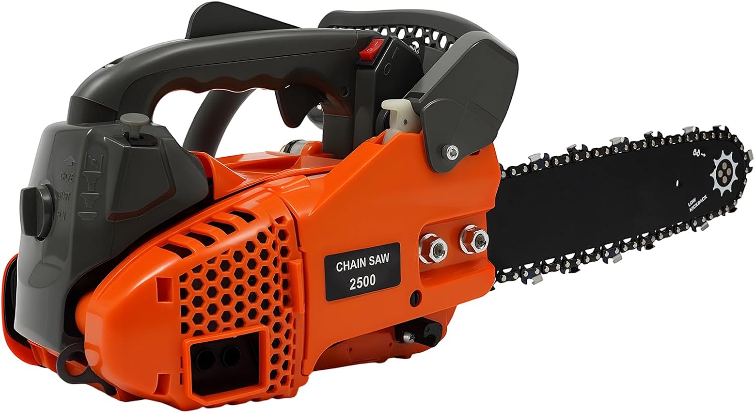 12 Inch Gas Chainsaw, 2-Stroke 25.4CC Gasoline Powered Chainsaw Handheld Cordless Manual Starting Gas Chainsaws Portable Chain Saw with Non-Slip Handle for Forest Wood Garden (12inch/25.4CC/1.22hp)