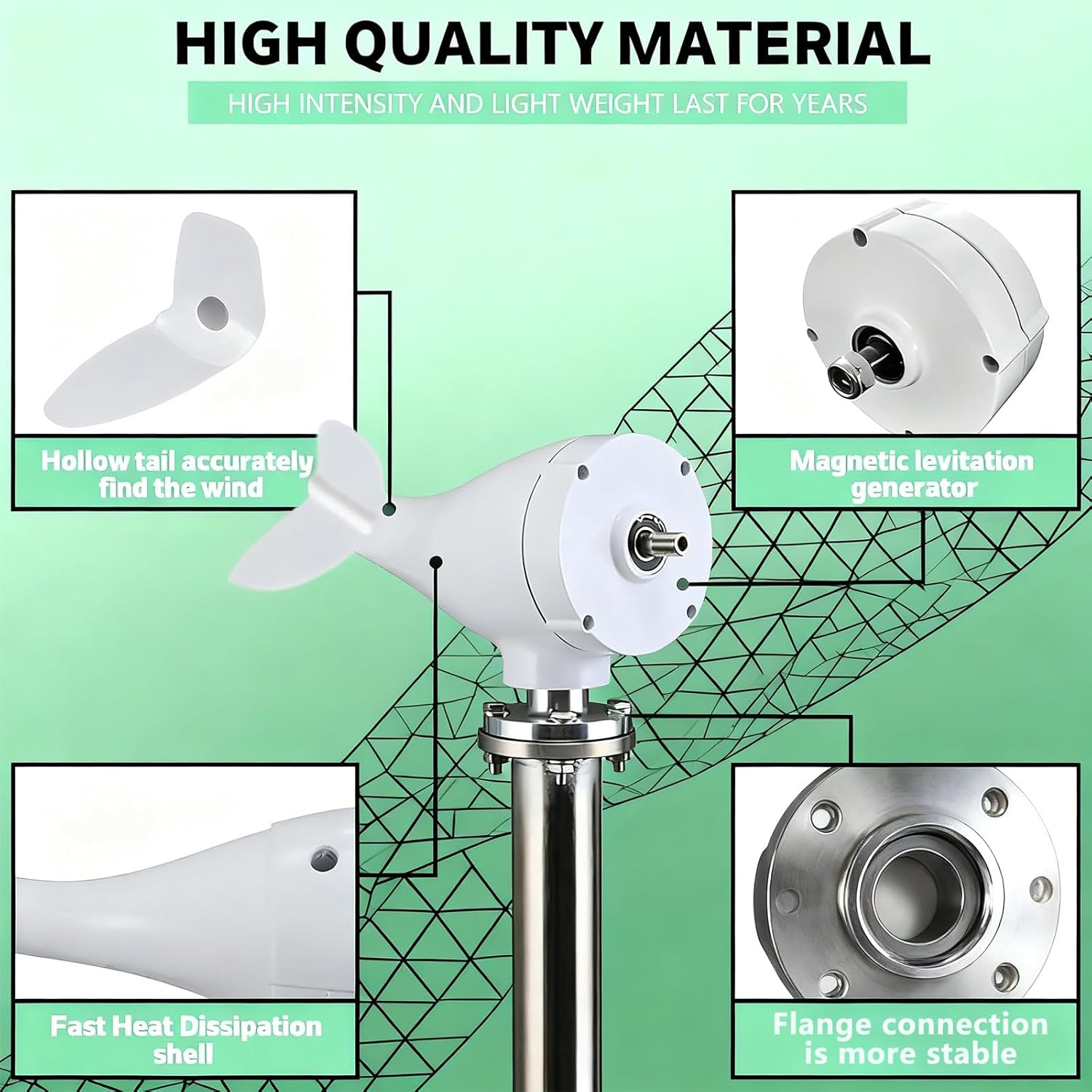 Wind Turbines 400W, 12V 24V 48V Wind Power Small Wind Turbine Generator MPPT Controller for Home Use Solar and Wind Energy 12V