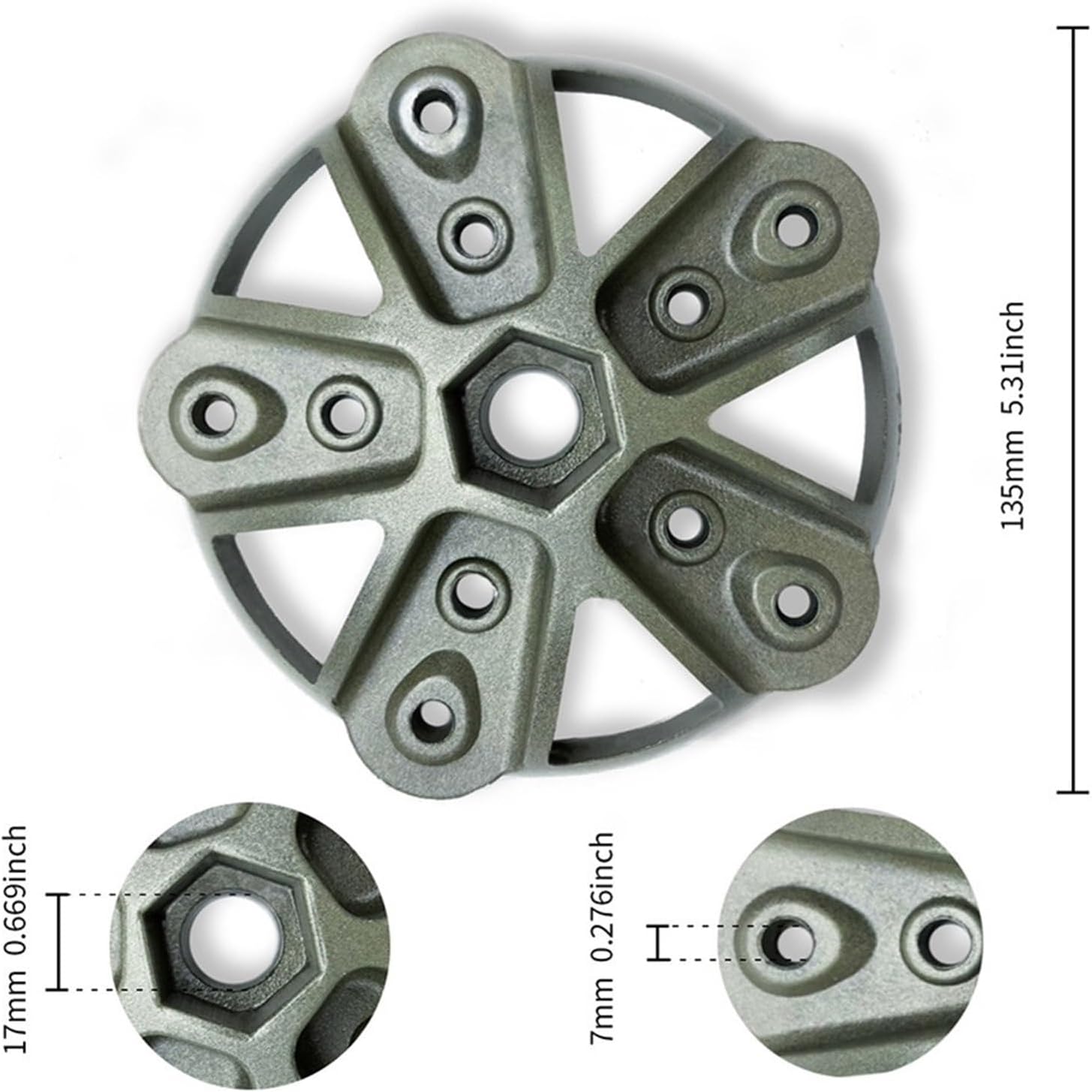 5 Blade DIY Wind Turbine Hub and Cover with Screw and Nut Kit, 135mm Diameter Windmill Accessories Wind Turbine Generator Kit for Horizontal Wind Turbine Fittings
