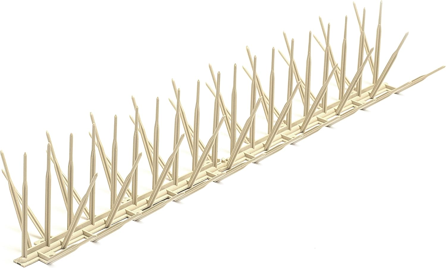 Bird B Gone - Tan Plastic Anti Bird Spikes (100') - Humane Deterrent - Stops Pigeons & Birds from Roosting - UV-Stabilized Polycarbonate - for Rooftops, Ledges, Fences, Etc - Made in USA